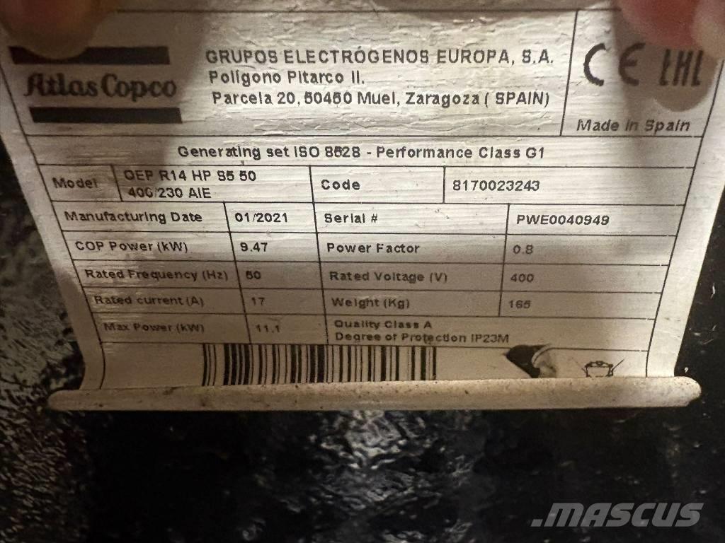 Atlas Copco QEP R 14 Bensiinigeneraatorid