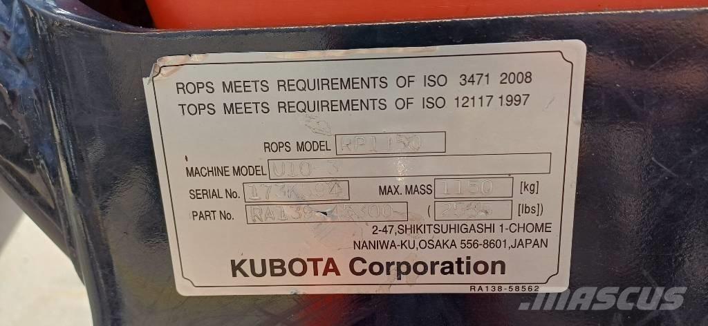 Kubota U 10-3 Miniekskavaatorid < 7 t