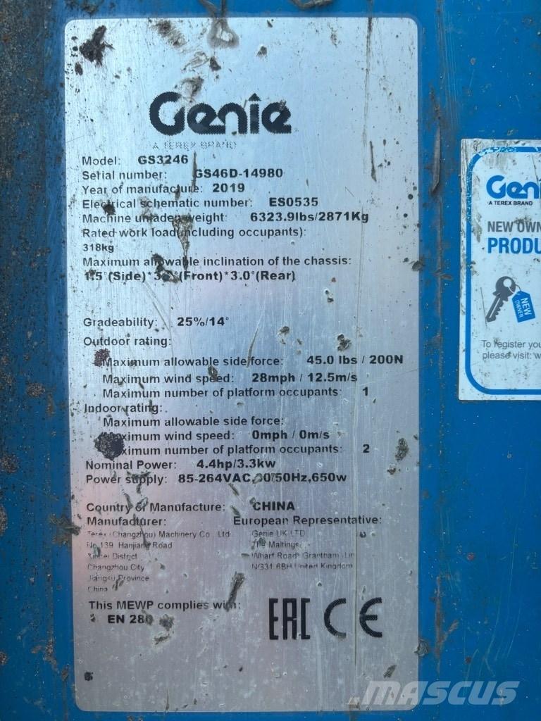 Genie GS 3246 Käärtõstukid