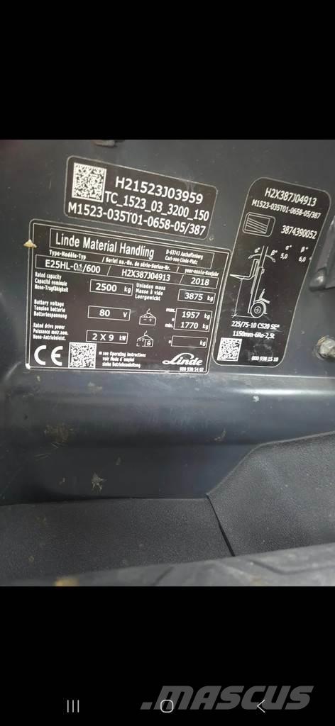 Linde h 25 Elektritõstukid