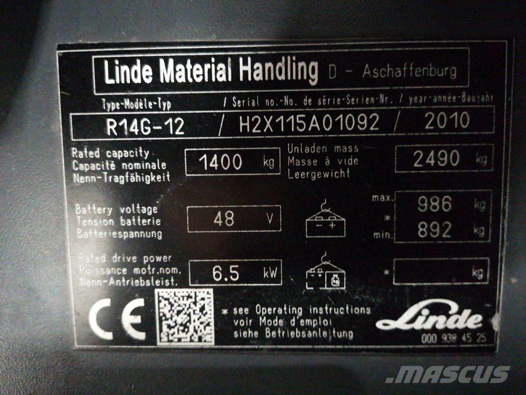 Linde R14G-12 Lükandmastiga tõstukid