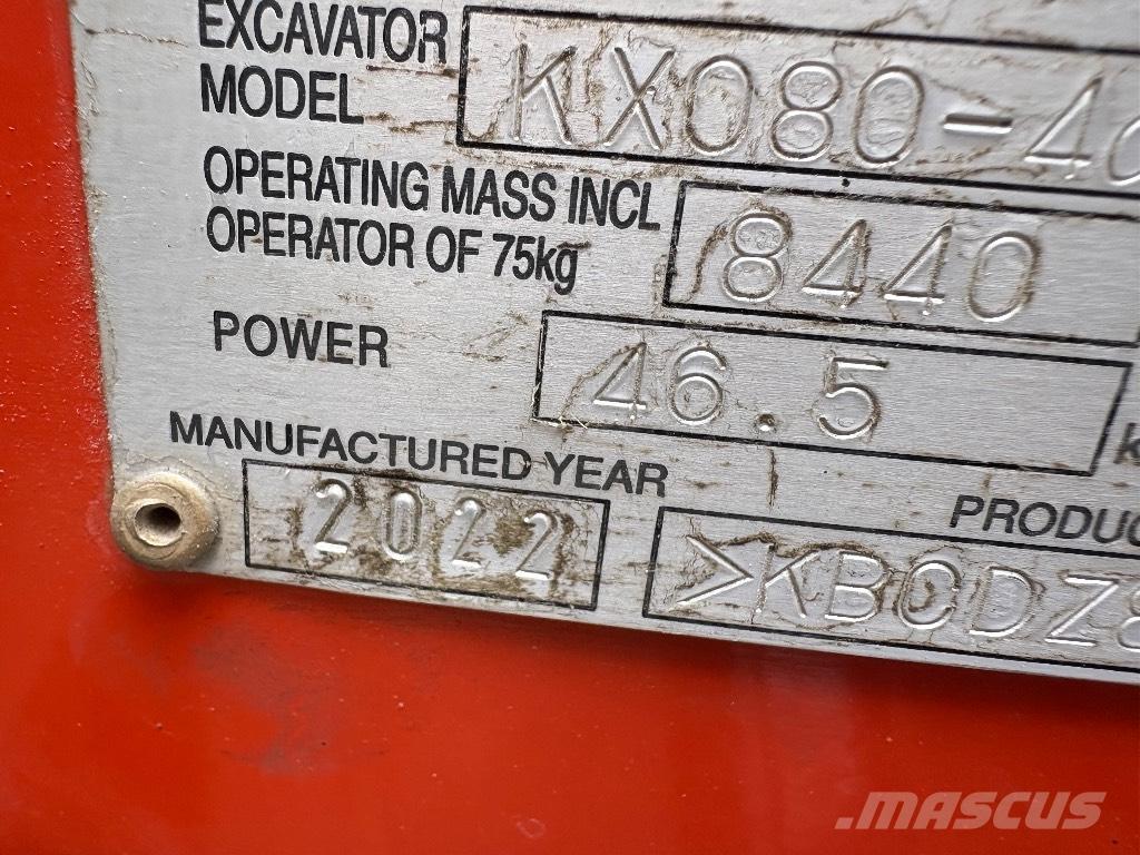 Kubota KX 080 Väikeekskavaatorid 7t-12t