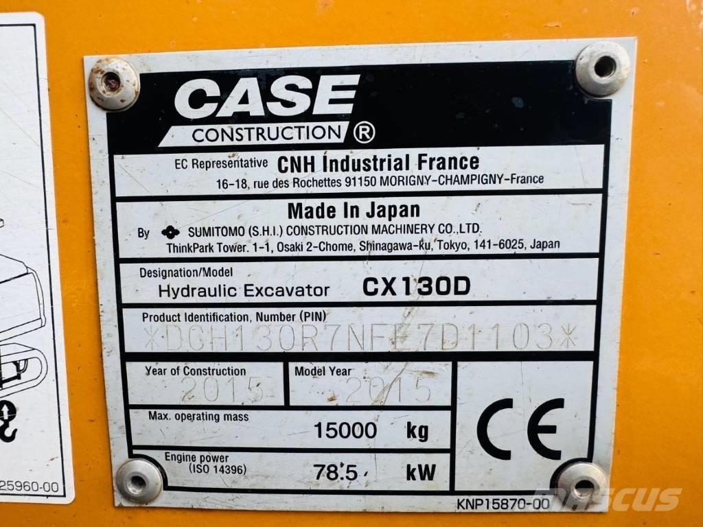CASE CX 130 D Roomikekskavaatorid