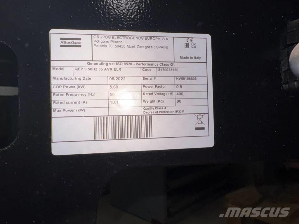 Atlas Copco QEP 8 Bensiinigeneraatorid