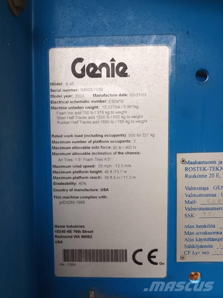 Genie S 45 RT Teleskoop poomtõstukid
