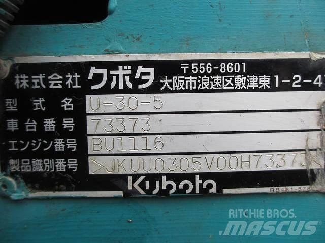 Kubota U 30-5 Miniekskavaatorid < 7 t