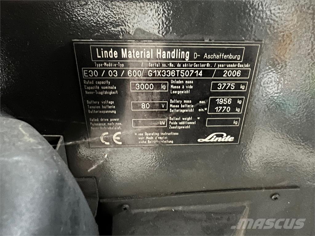 Linde E30 / 03 / 600 Elektritõstukid