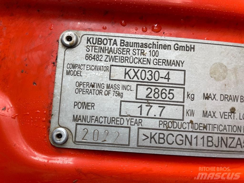 Kubota KX 030-4 Miniekskavaatorid < 7 t