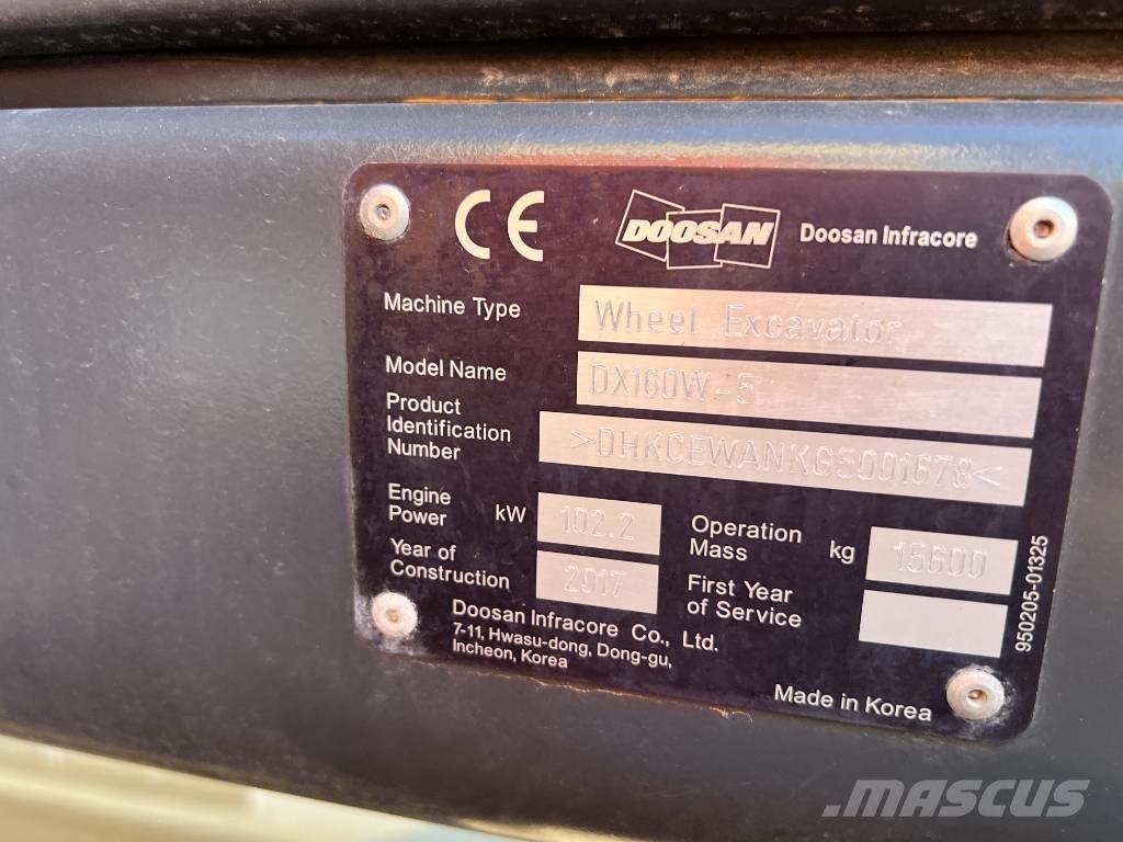 Doosan DX160W-5 Ratasekskavaatorid