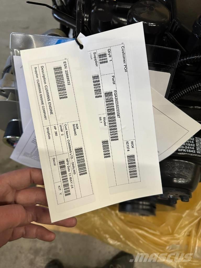 Cummins B6.7 FR95884 Muud põllumajandusmasinad