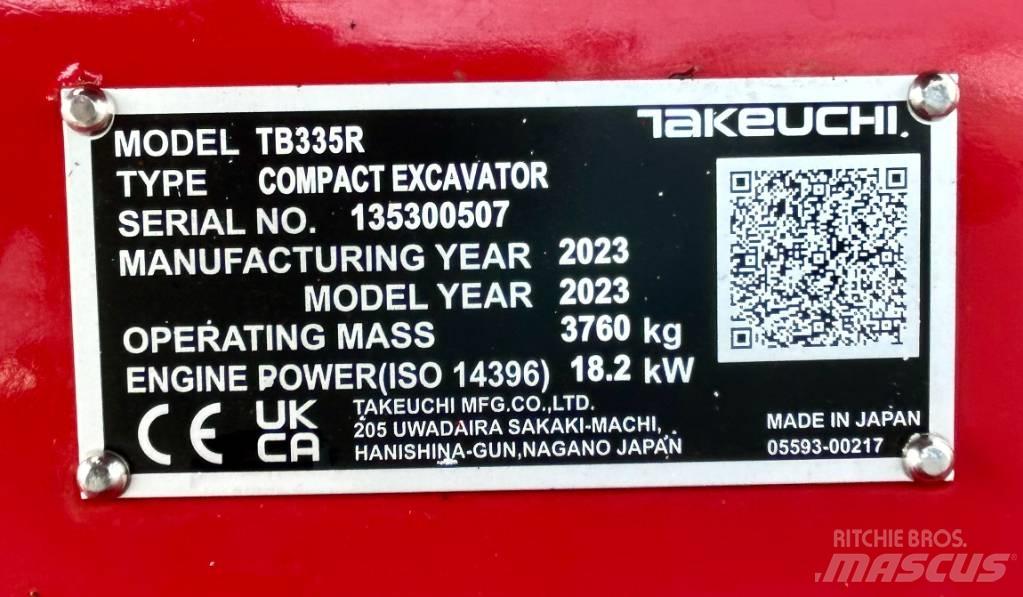 Takeuchi TB 335R V3 Miniekskavaatorid < 7 t