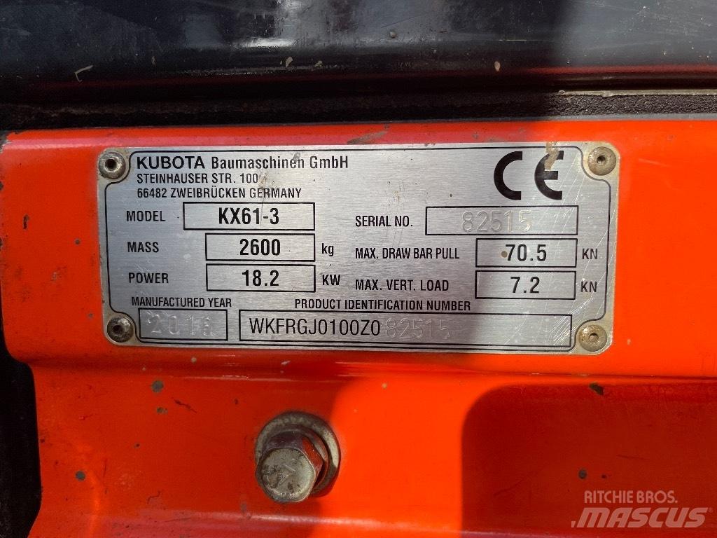 Kubota KX 61-3 Miniekskavaatorid < 7 t