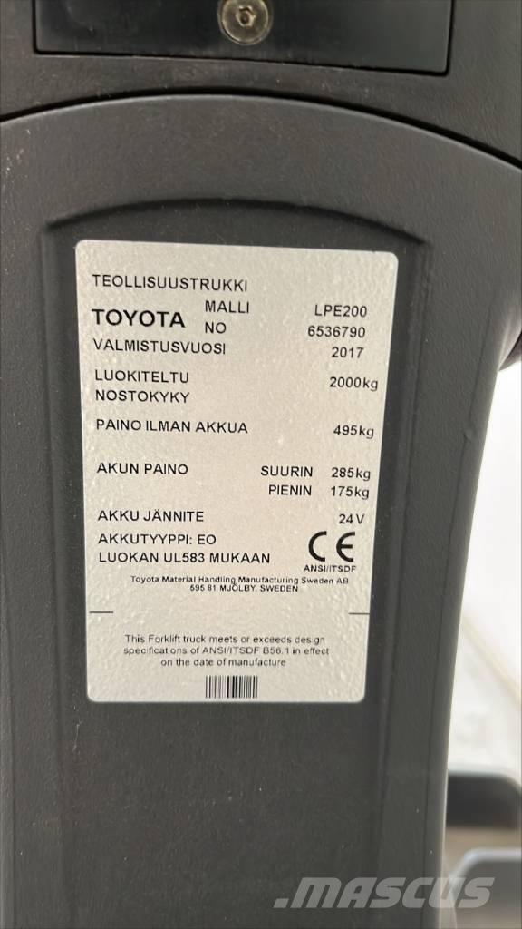 Toyota BT LPE 200 Platvormiga alusesiirdaja