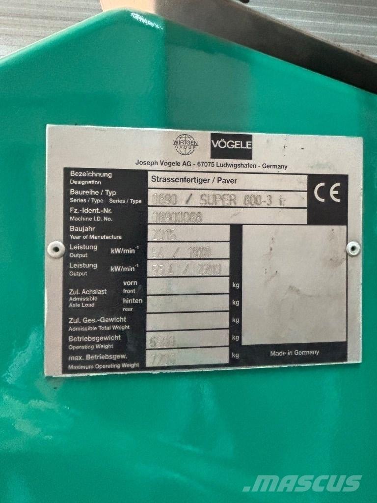 Vögele 800-3i Kaabitsad
