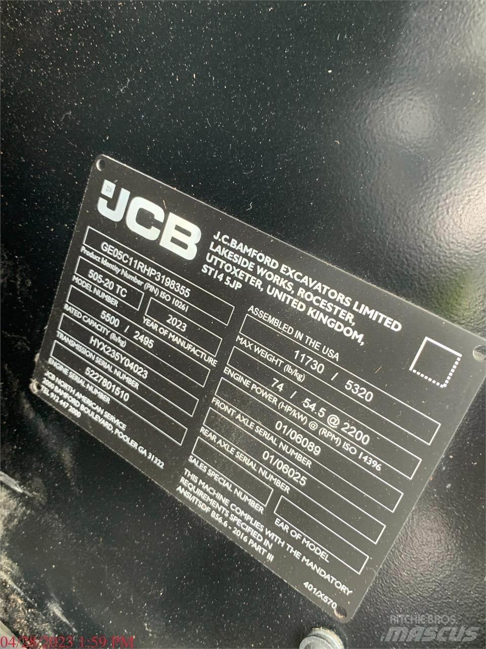 JCB 505-20TC Teleskooplaadurid