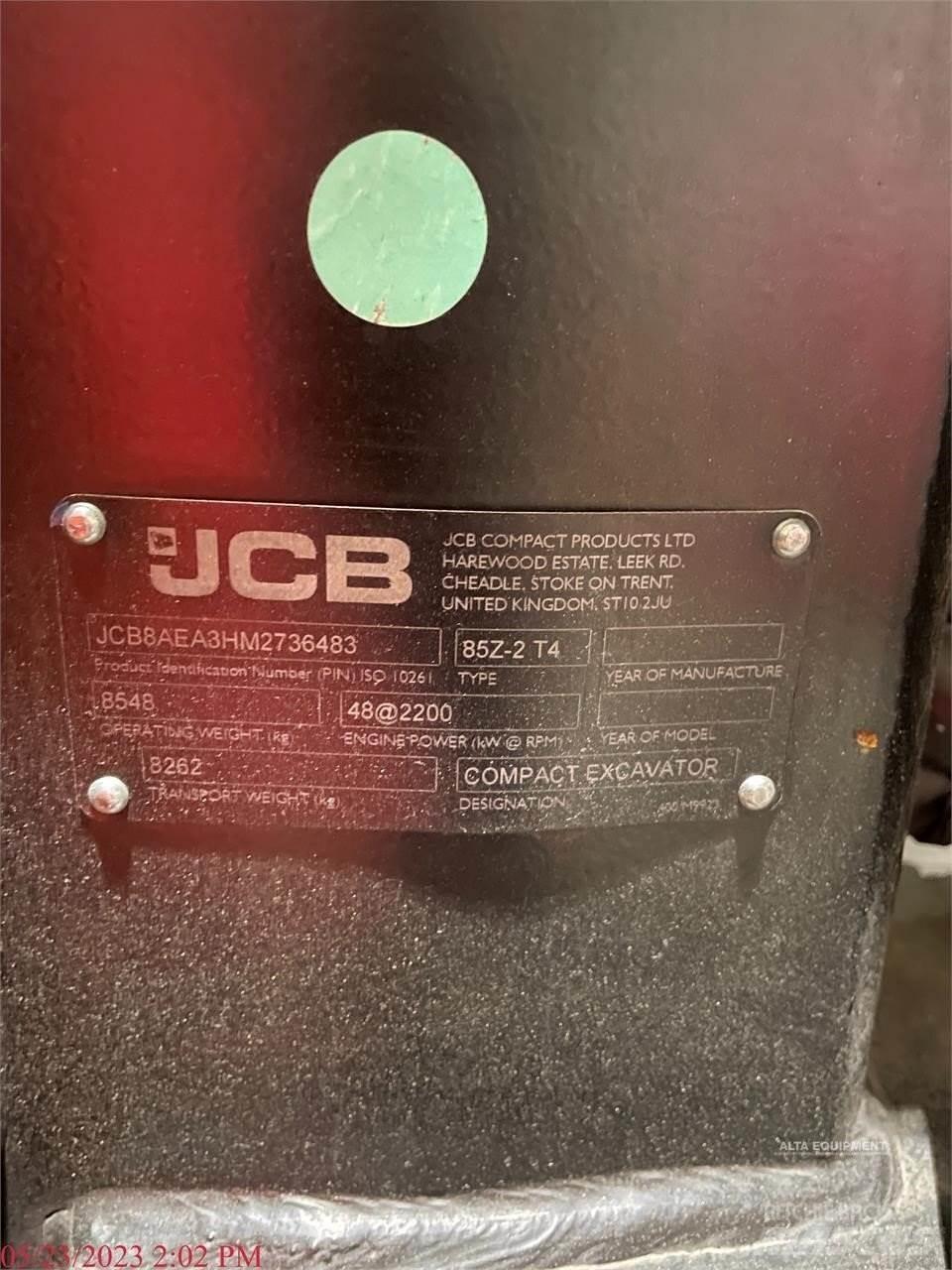 JCB 85Z-2 Roomikekskavaatorid
