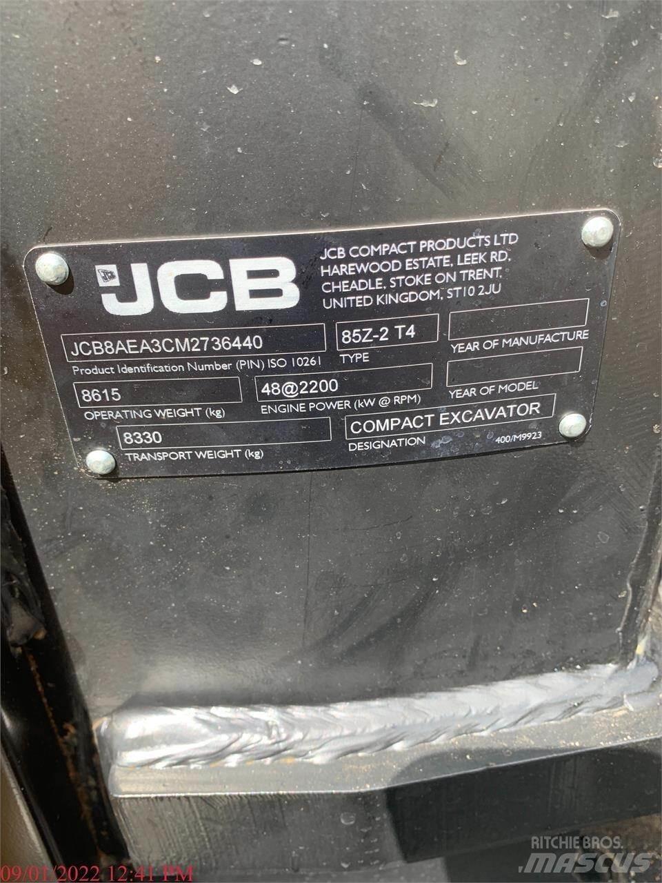 JCB 85Z-2 Roomikekskavaatorid