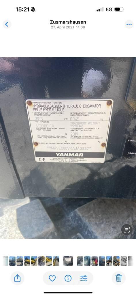 Yanmar VIO80-1A Miniekskavaatorid < 7 t