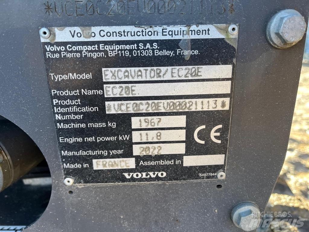 Volvo EC 20 E Miniekskavaatorid < 7 t