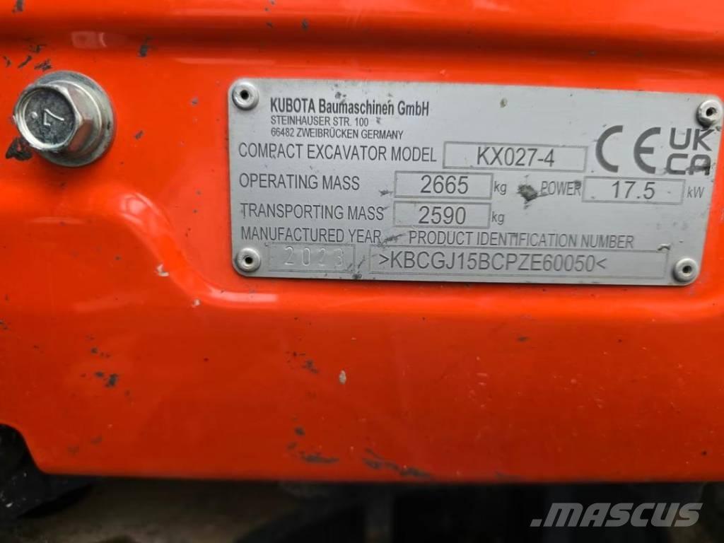 Kubota KX 027-4 Roomikekskavaatorid