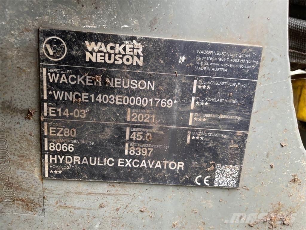 Wacker Neuson EZ80 Roomikekskavaatorid