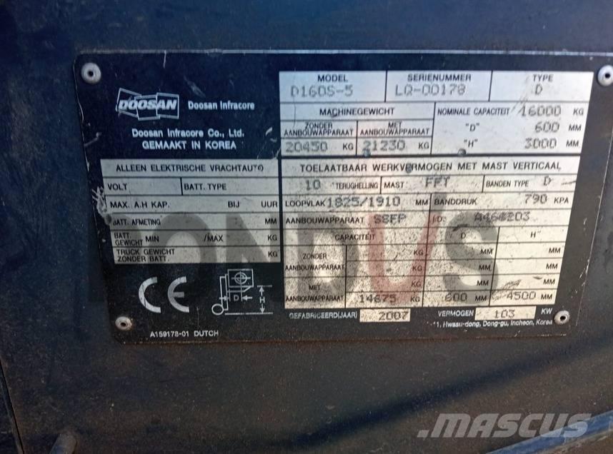 Doosan D160S-5 Diiseltõstukid