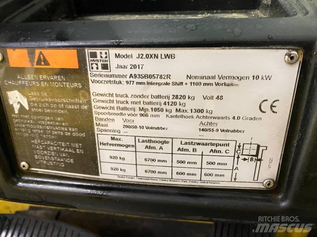 Hyster J 2.0 XNT LWB Elektritõstukid