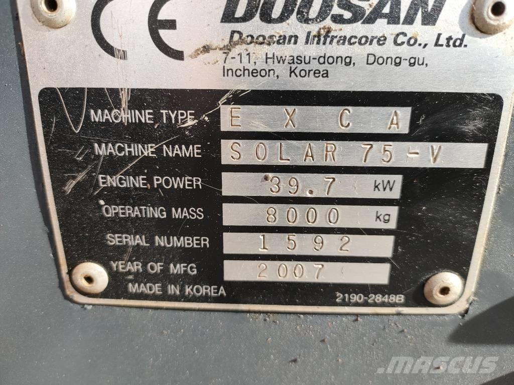 Daewoo Solar 75 Väikeekskavaatorid 7t-12t