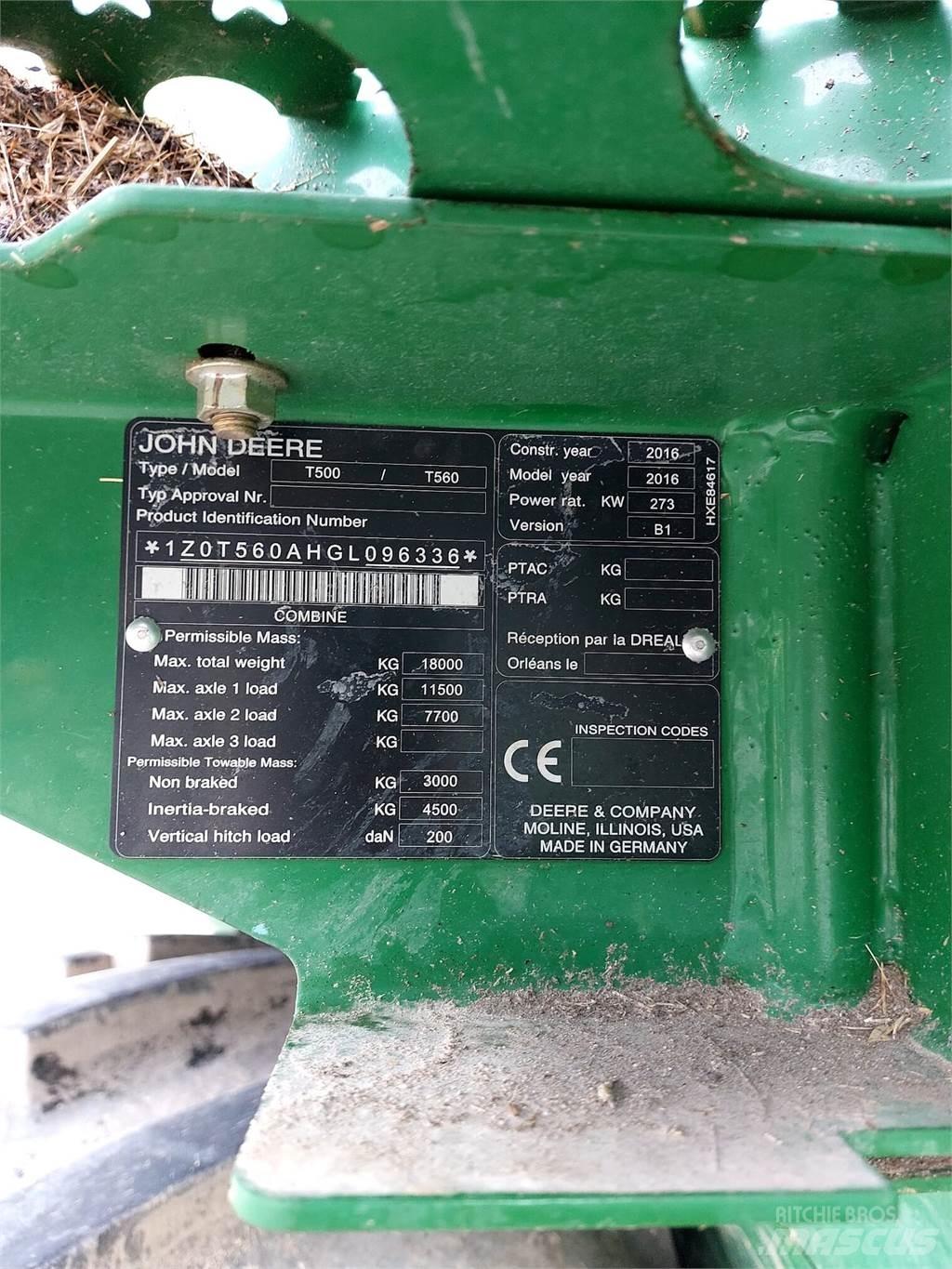 John Deere T560 Teraviljakombainid
