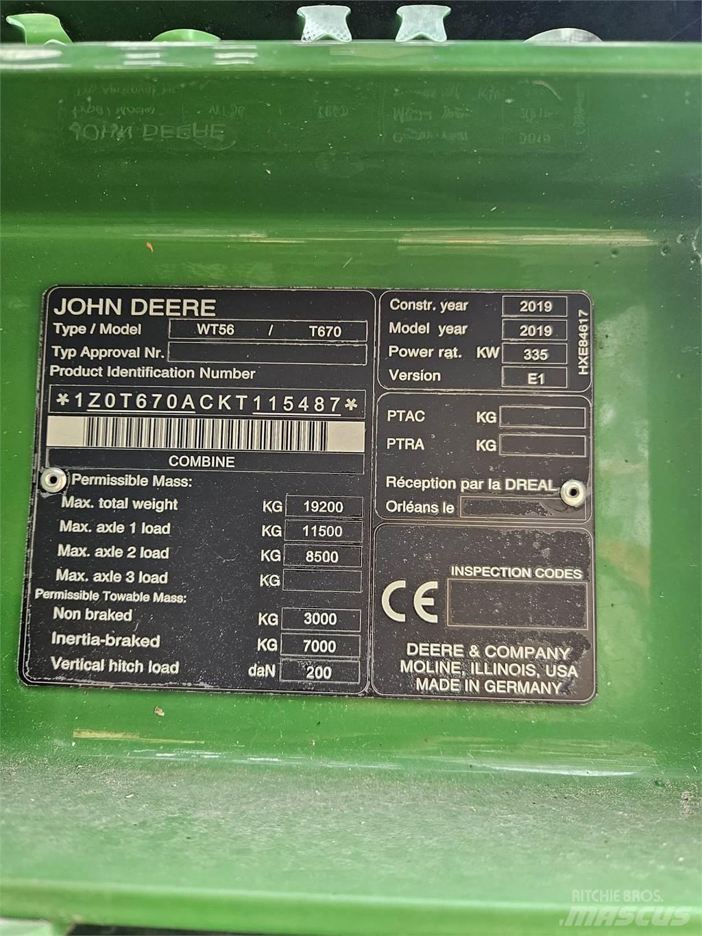 John Deere T670i Teraviljakombainid