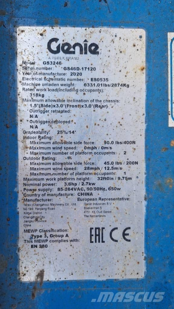 Genie GS 3246 Käärtõstukid