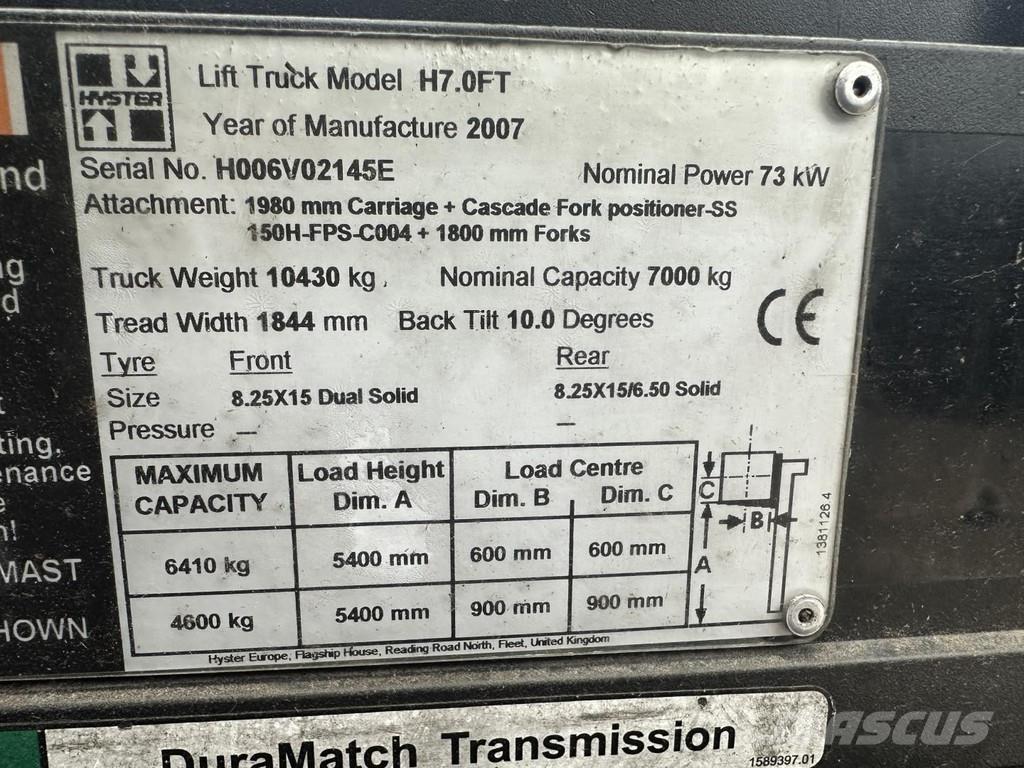 Hyster H7.0FT Gaasitõstukid
