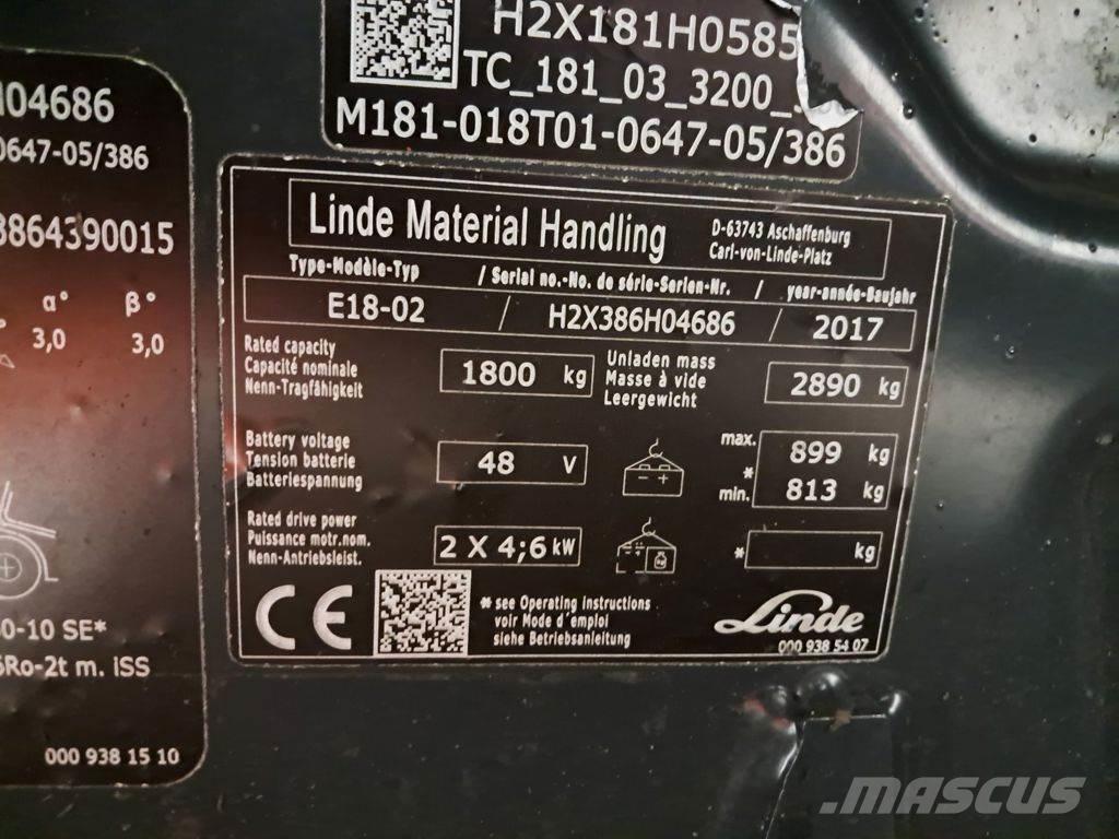 Linde E18-02 Elektritõstukid