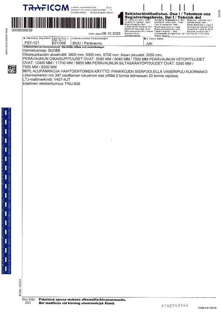 Jyki V427-AJT Metsaveohaagised