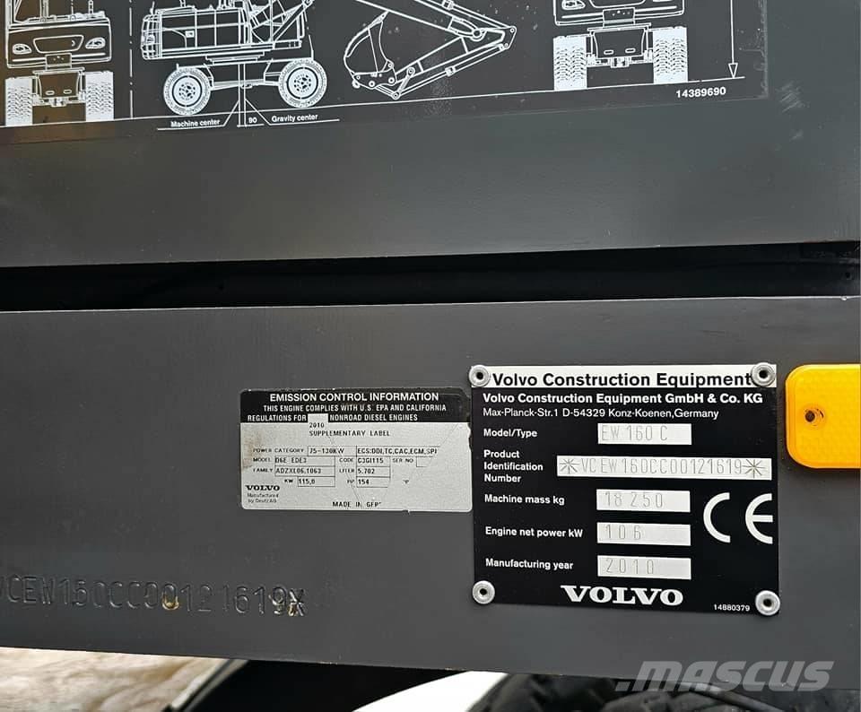 Volvo EW 160 C Ratasekskavaatorid