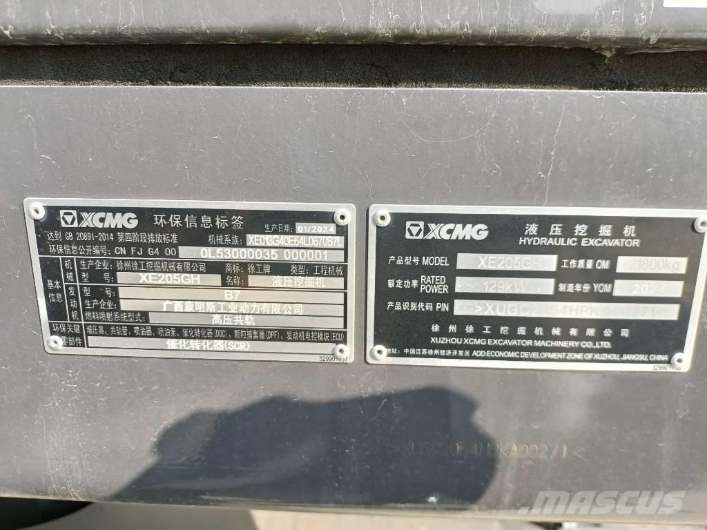 XCMG XE205GH Roomikekskavaatorid