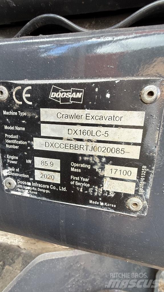 Doosan DX160LC-5 Roomikekskavaatorid