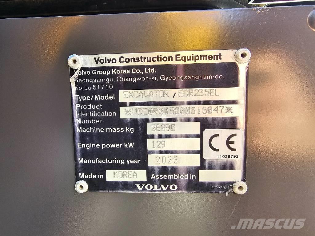Volvo ECR235EL Roomikekskavaatorid