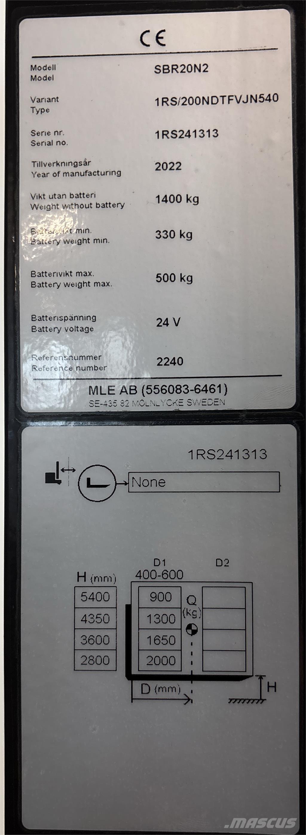 Mitsubishi SBR20N2 Platvormiga virnastajad