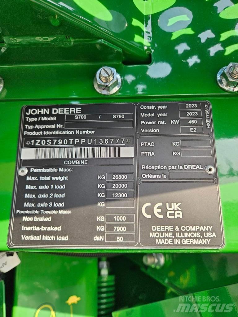 John Deere S790 Teraviljakombainid