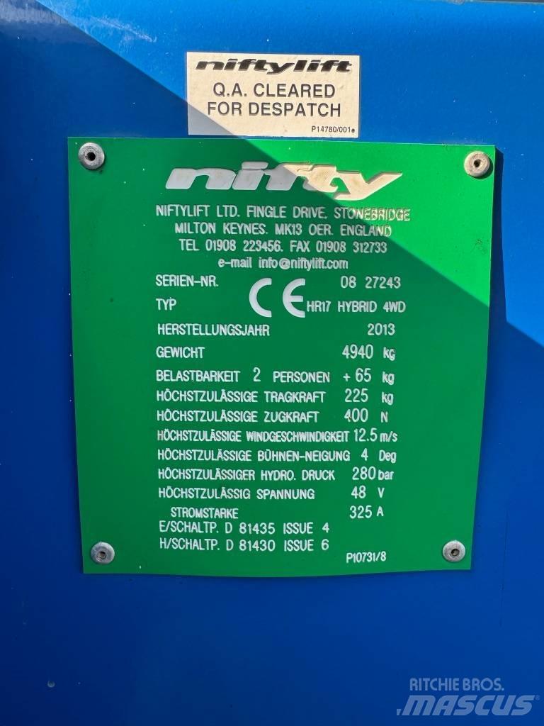Niftylift HR 17 D E Iseliikuvad poomtõstukid