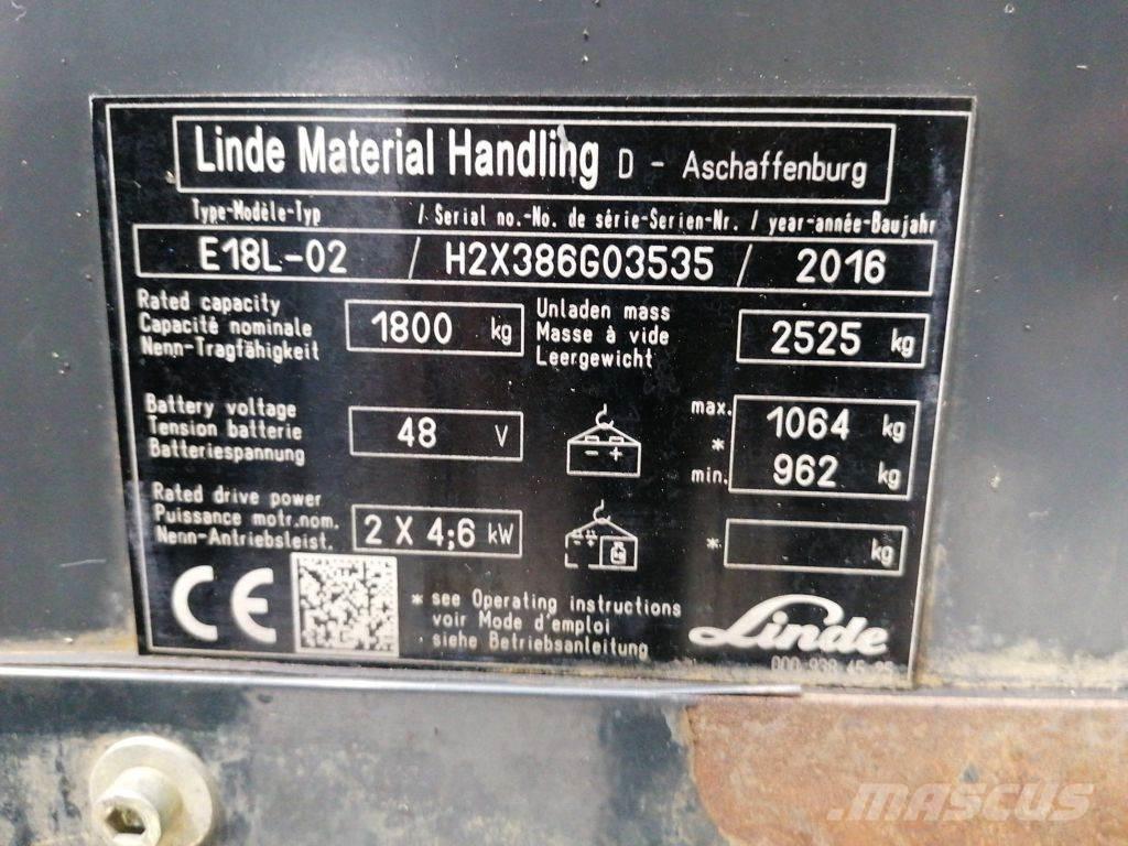 Linde E18L-02 Elektritõstukid