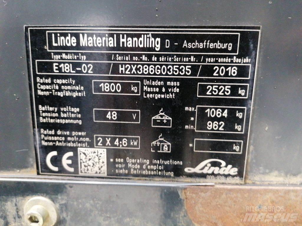 Linde E18L-02 Elektritõstukid