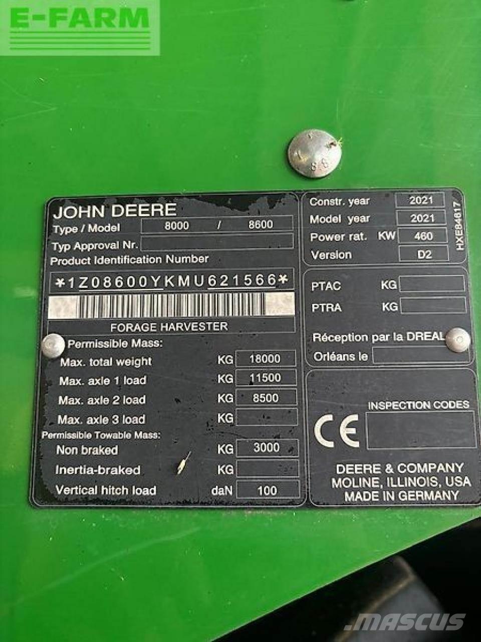 John Deere 8600 Silokombainid