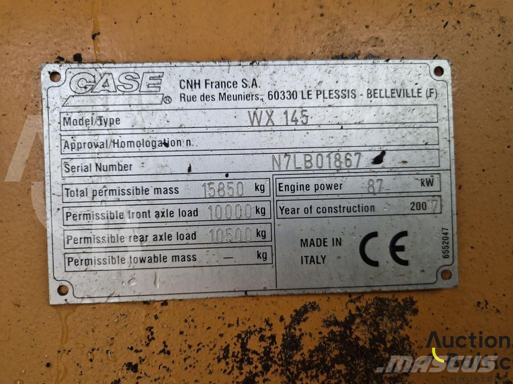 CASE WX 145 Ratasekskavaatorid