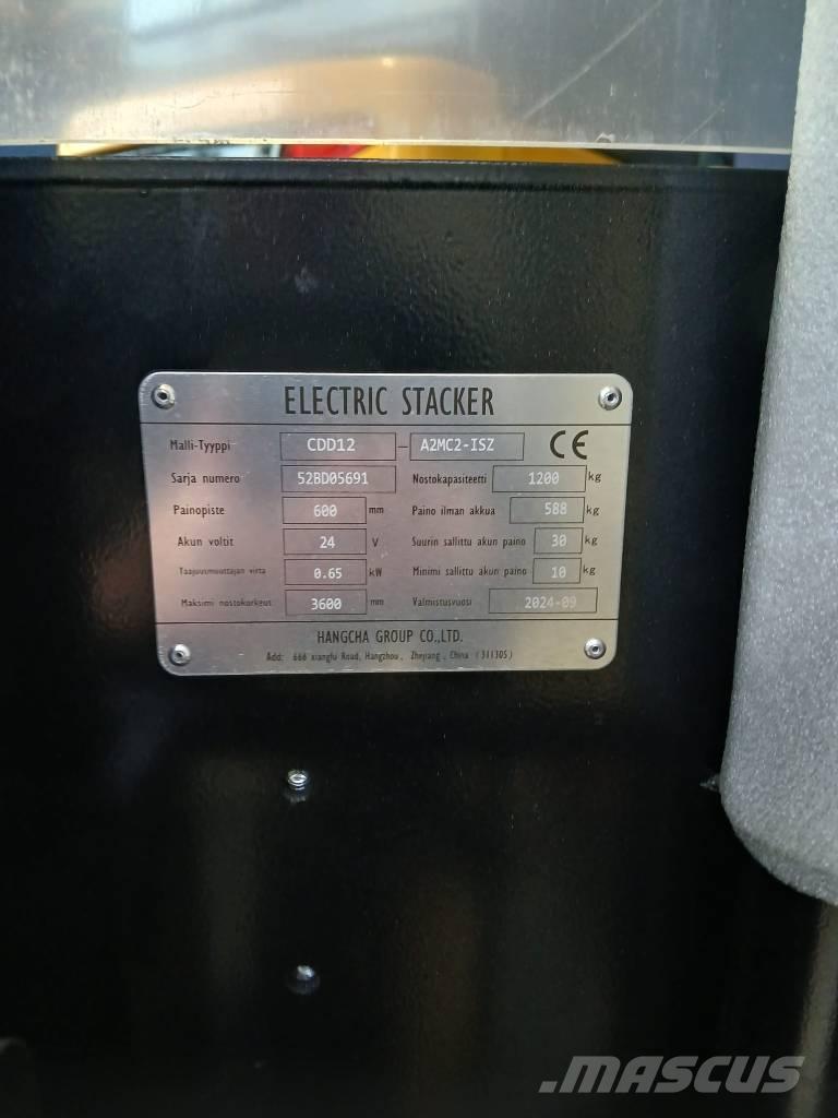 Hangcha CDD12 - LI-ION Järelkäidavad virnastajad