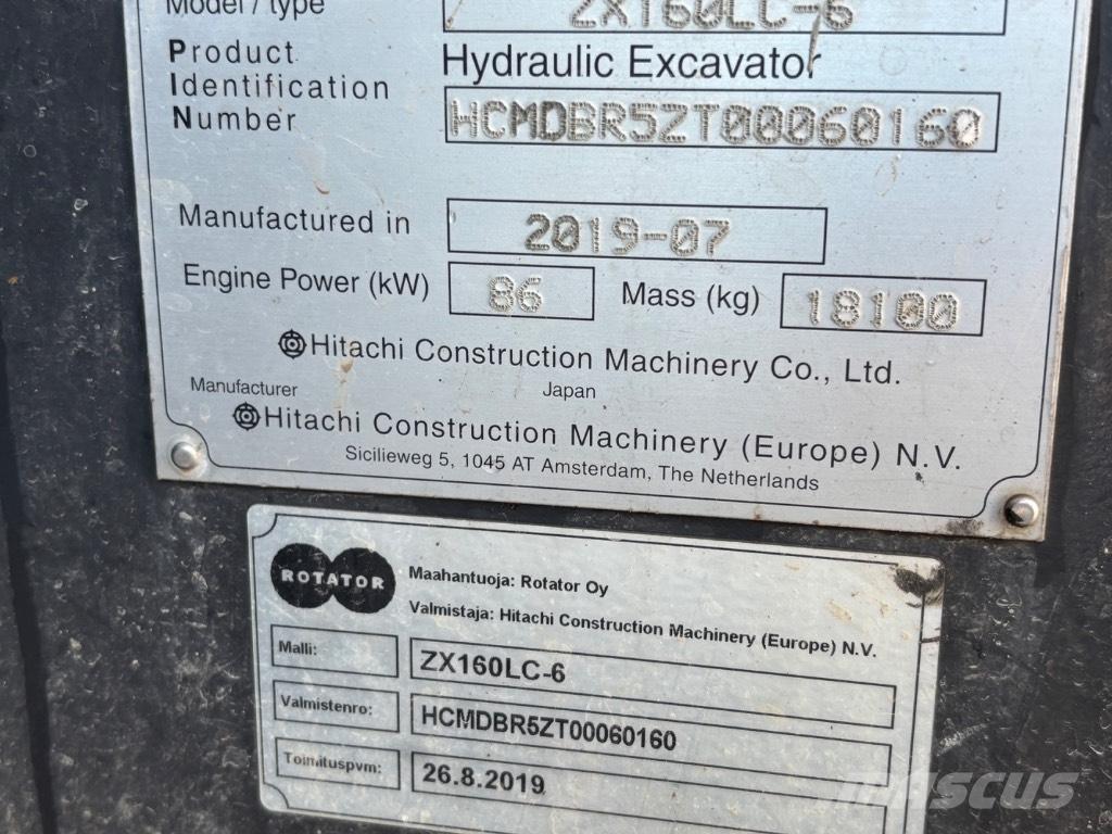 Hitachi ZX 160 LC-6 Roomikekskavaatorid