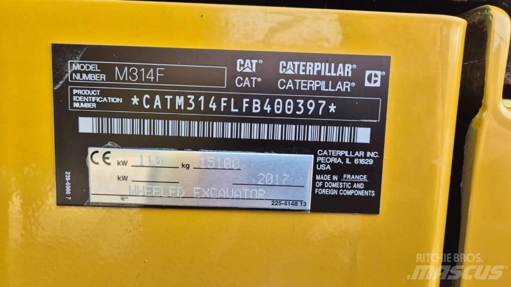 CAT M 314 F Ratasekskavaatorid