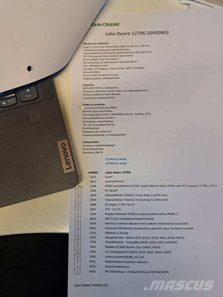 John Deere 1270 G Harvesterid