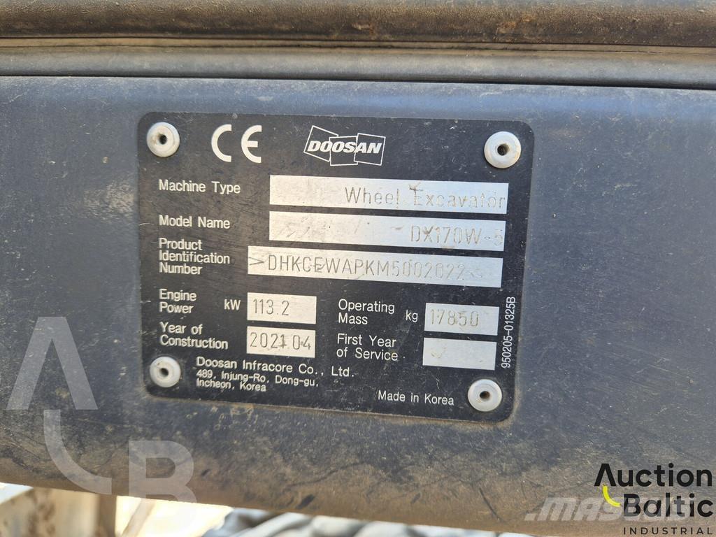 Doosan DX 170 W-5 Ratasekskavaatorid
